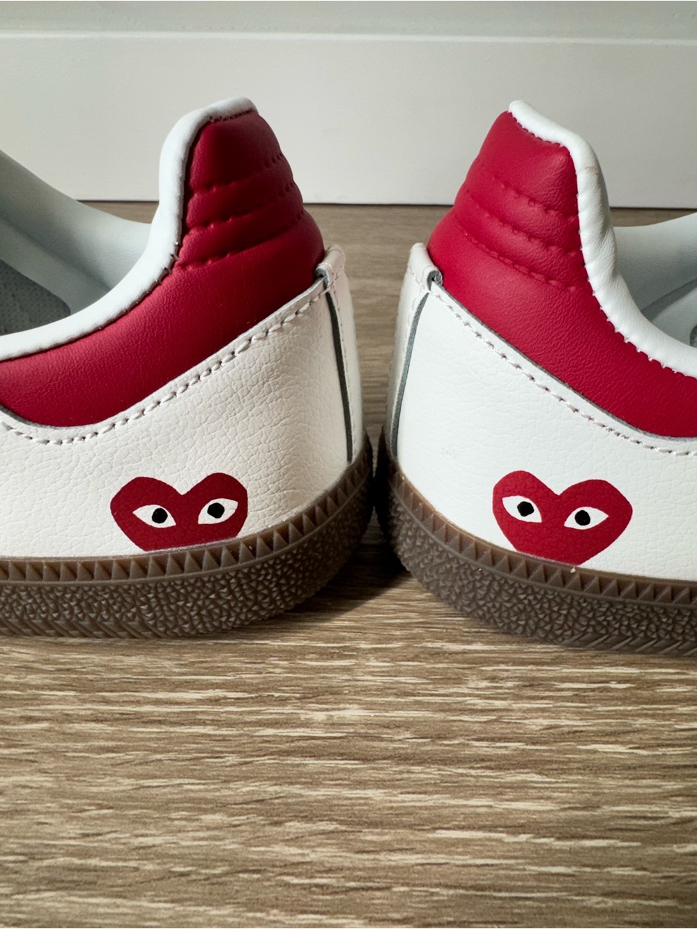 NWT Adidas Samba CDG Sneakers Red Pink White with Hearts, Size: 6.5 US Women’s - Picture 7 of 8